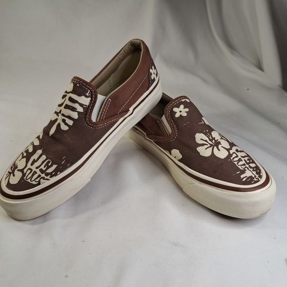 Vans Shoes - 𝅺50TH Anniversary Vans Brown & Cream 50th  Slip Ons Women's Size 5